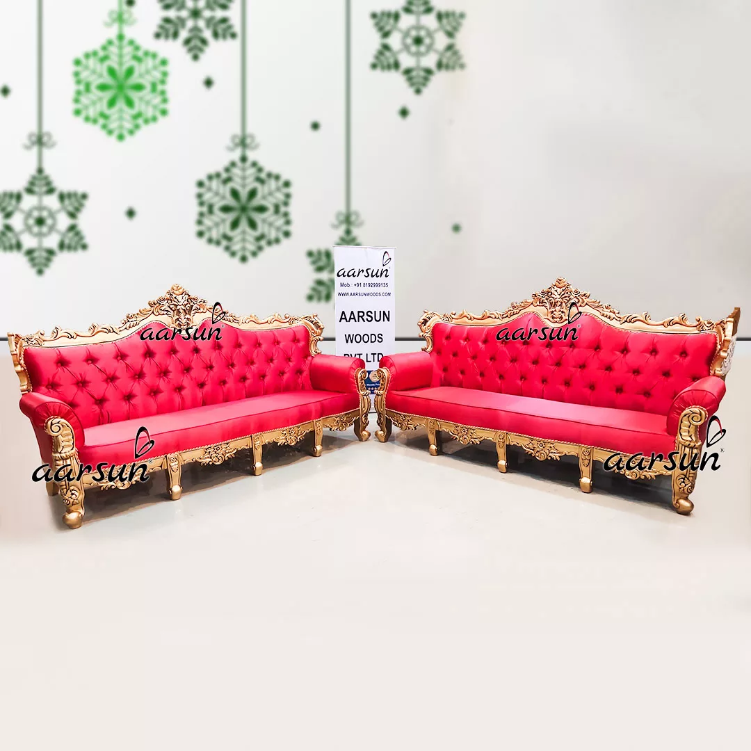 Image for 4 Seater Sofa Set in Smooth Pink Fabric UH-YT-267