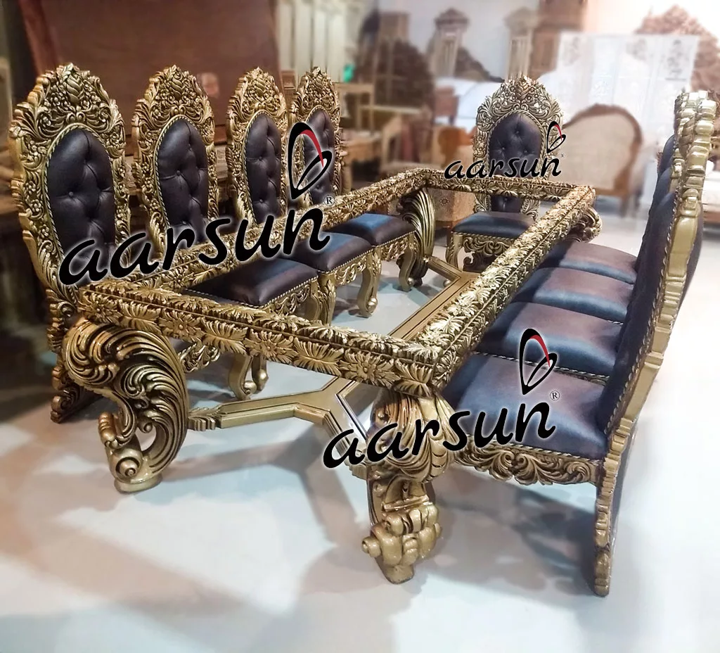 Antique Gold Dining Set in 10 Seater UH-YT-135