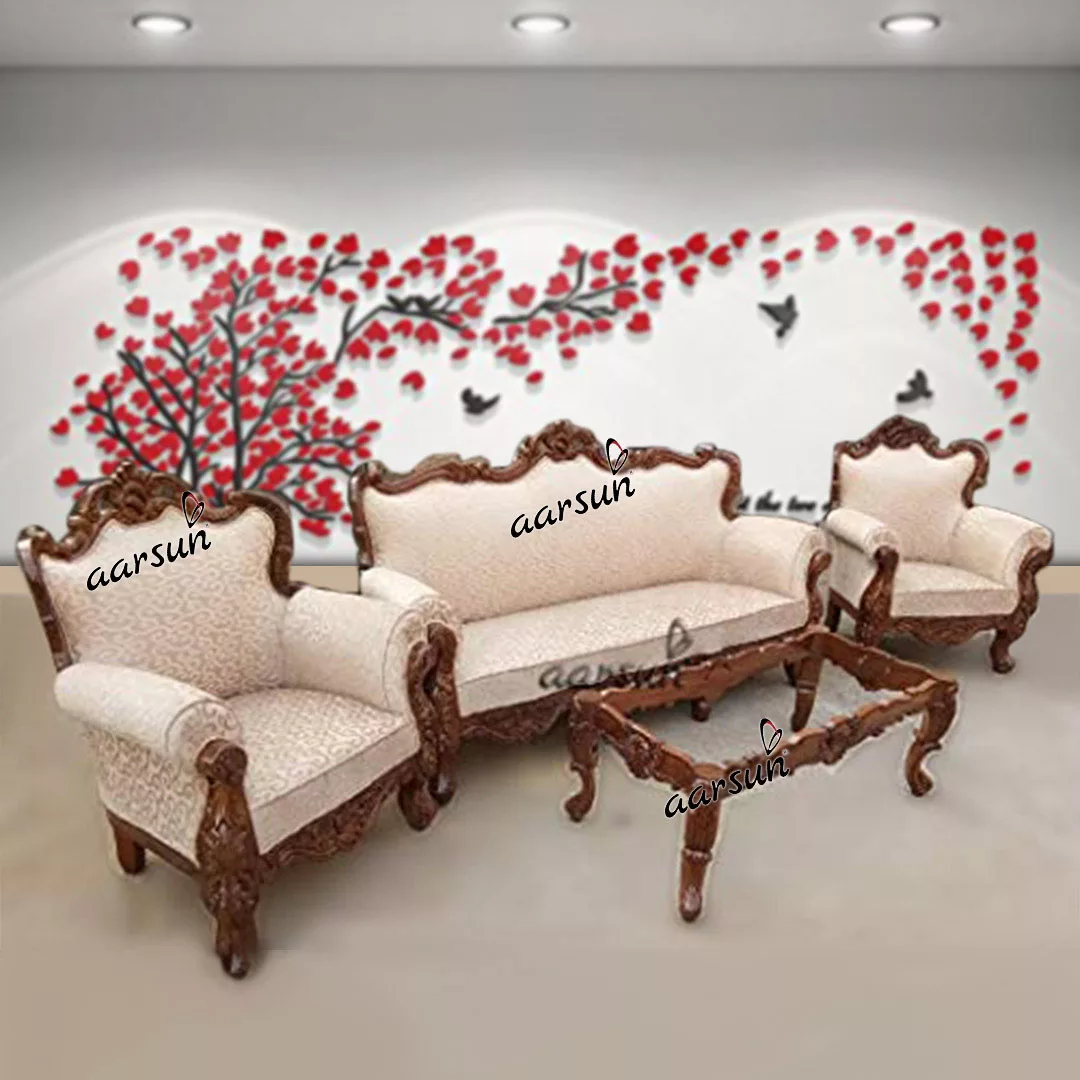 Image for Handcrafted 5 Seater Wooden Sofa Set UH-SF-0095