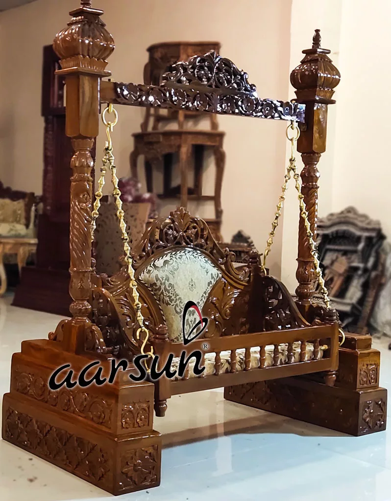Teak Wood Krishna Jhula Laddu Gopal Jhula UH-YT-276-B