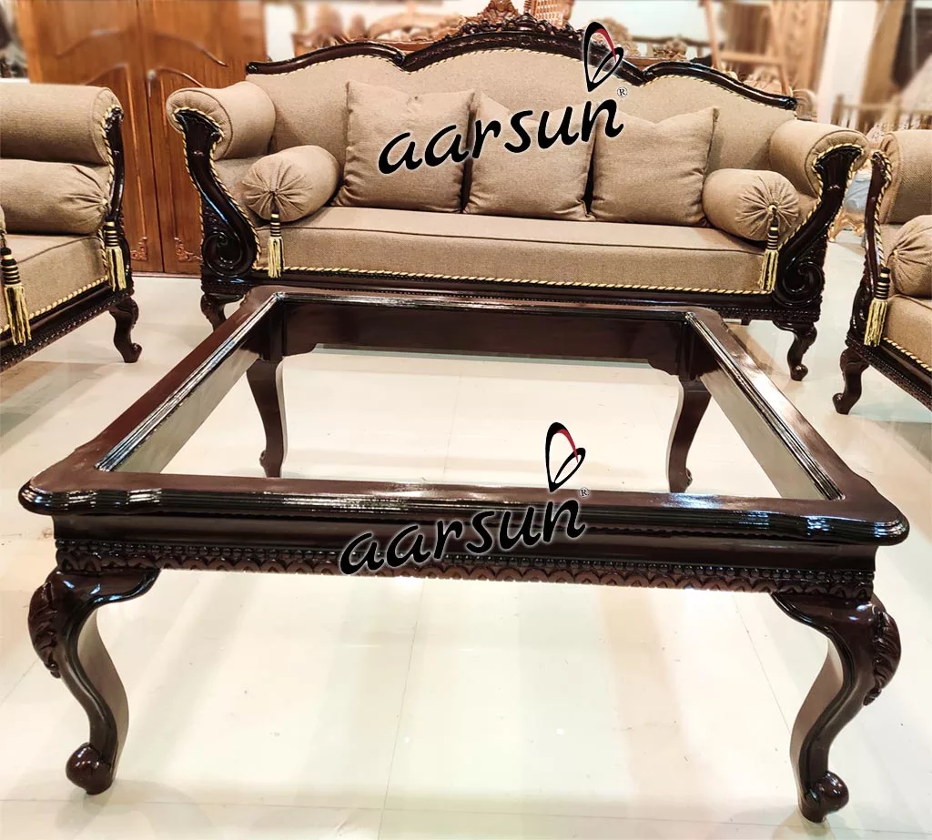 Aarsun 10 Seater Sofa Set in Walnut Finish UH-YT-182-B