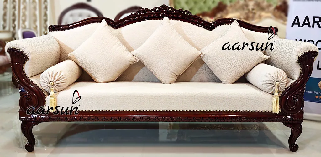 Aarsun 6 Seater Glossy Finish Sofa Set-B