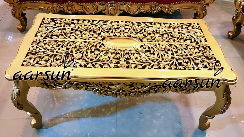 Aarsun Gold Carved Coffee Table UH-YT-296