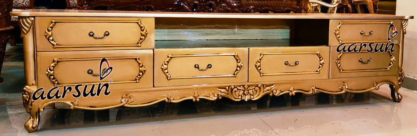 Aarsun Antique Gold Wooden TV Cabinet UH-YT-310-A