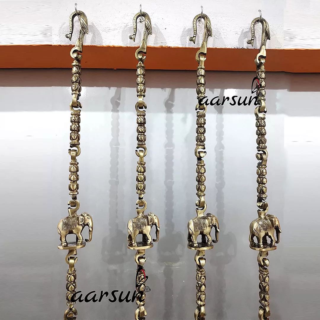 Classic Elephant Horse Peacock Brass Swing Chain