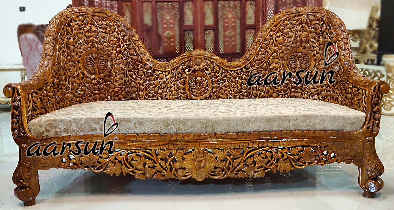 Aarsun Fully Carved Sofa in Teak Wood UH-YT-293-B