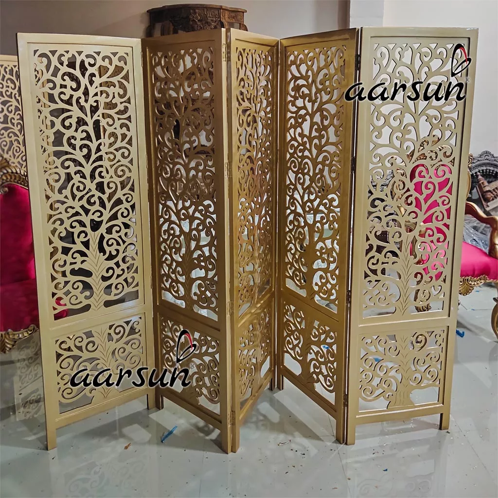 Unique Room Divider Gold Polish Room Separator Partition