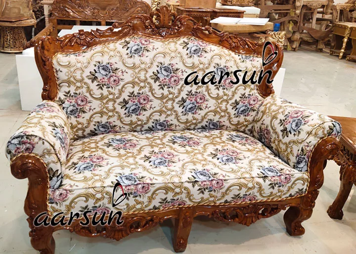 Aarsun Hand Carved Sofa Set Teak Wood UH-YT-220-B