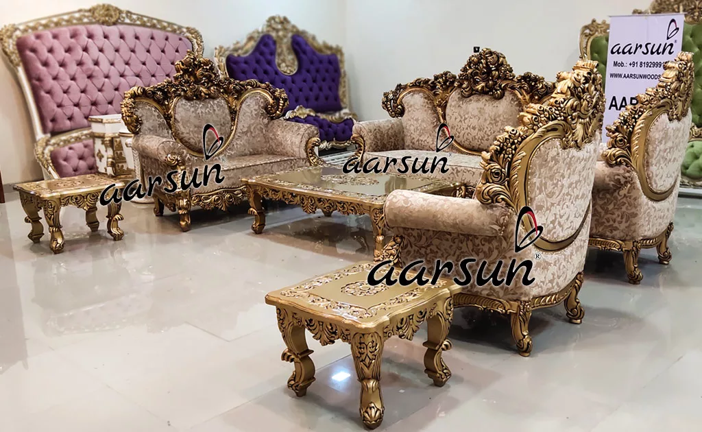 Luxury Sofa Set in Gold Finish UH-YT-292(A)-F