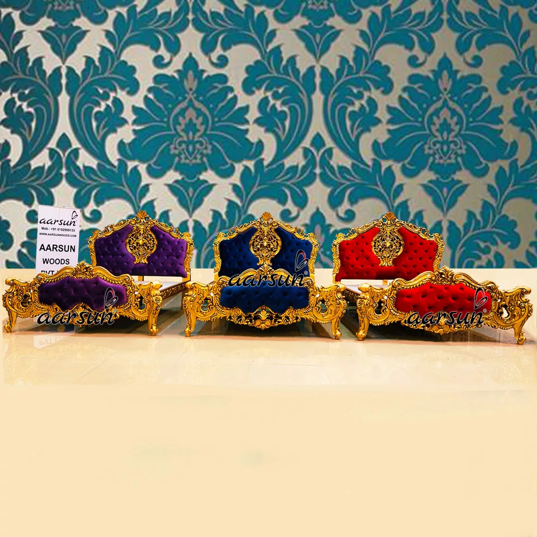 Royal Queen Bed in multicolor design
