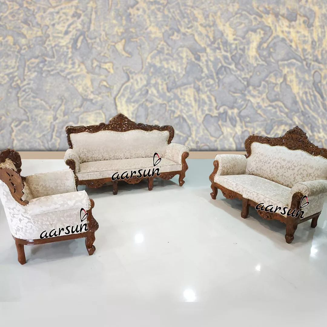 Teak Finish Sofa Set