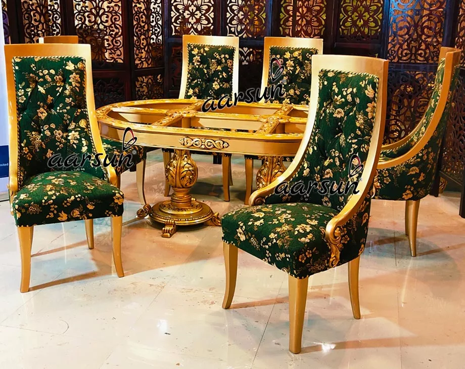 6 Seater Luxury Dining Set in Teak Wood UH-YT-334-B