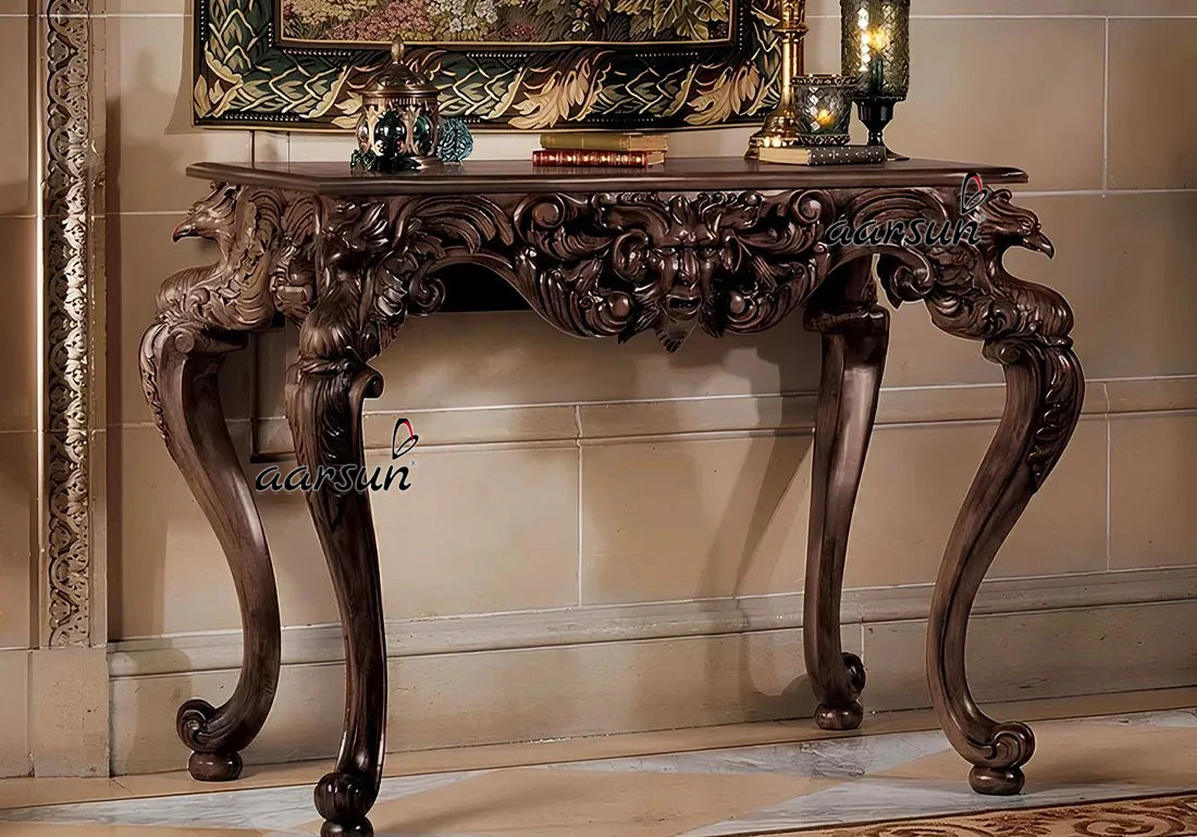 Carved Wooden Console Table CNS-0012