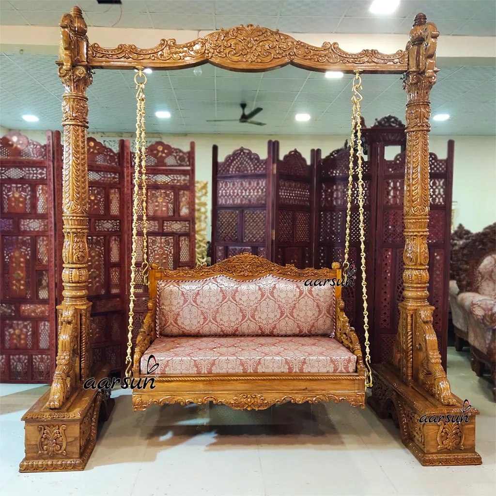 Carved Teak Wood Jhoola / Swing UH-YT-311