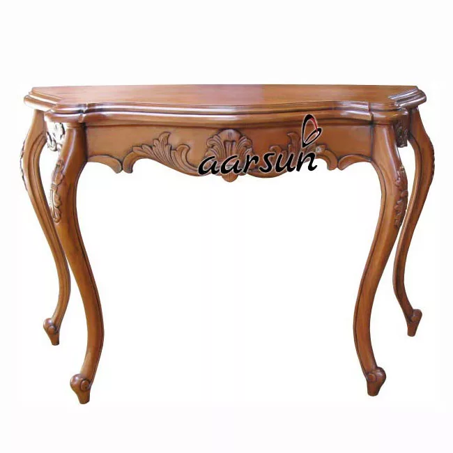 Cabriole leg wooden console table design