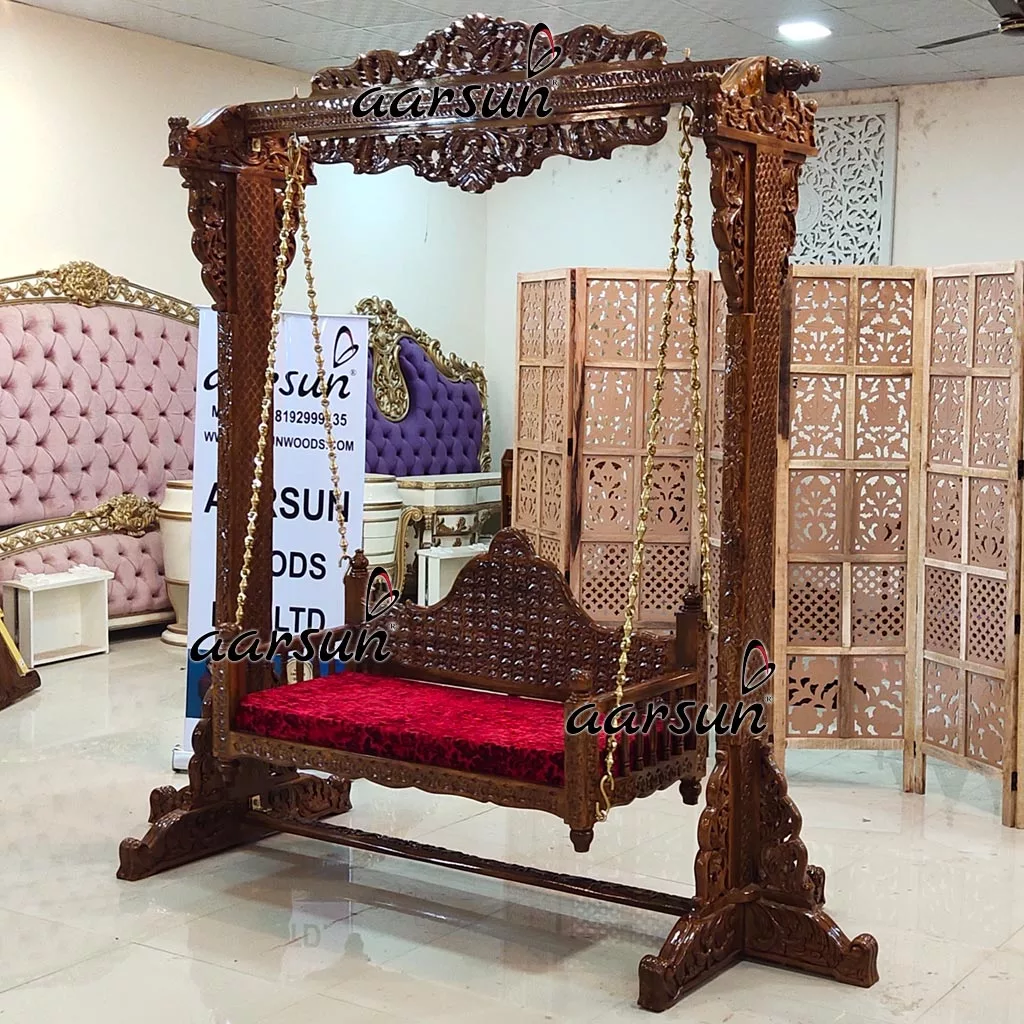 Aarsun Wooden Elegantly Carved Swing UH-YT-328