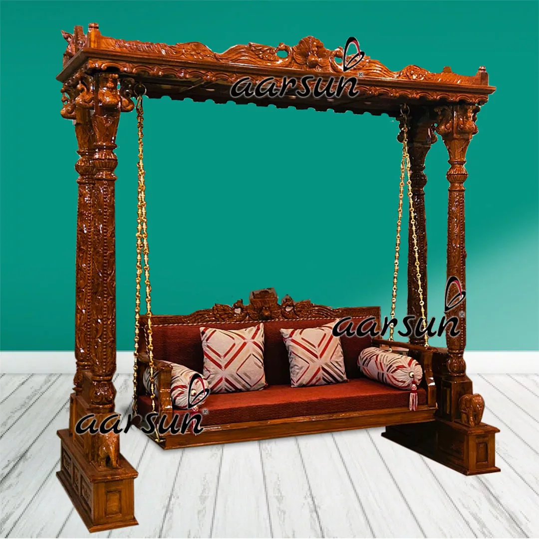 Handcrafted Indoor Jhoola with Full Roof