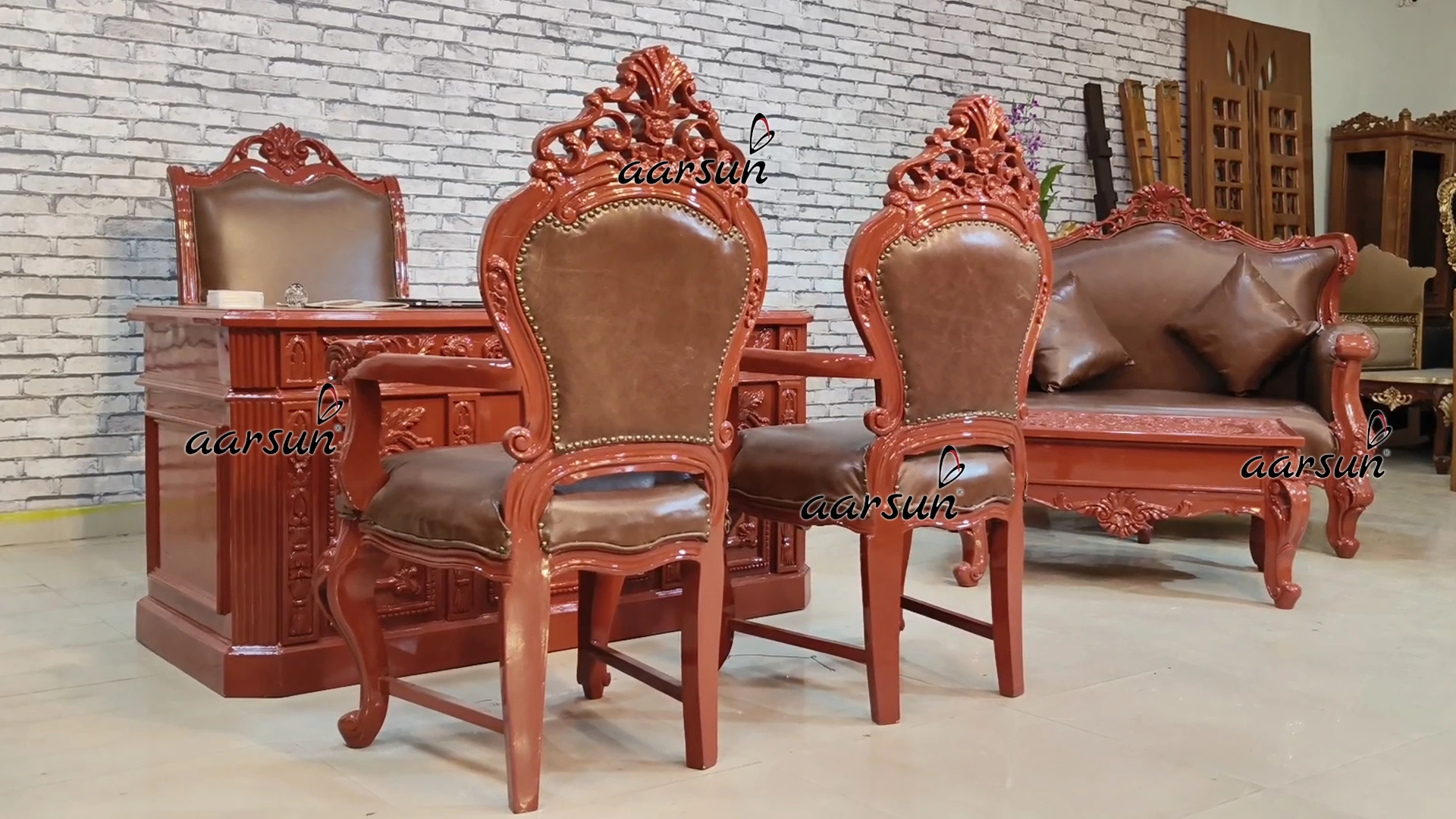 Office Furniture in Solid Teak Wood - Image 4