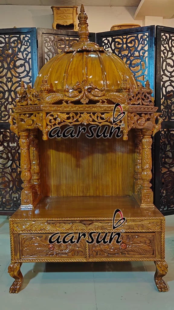 Beautifully Handcrafted Prayer Unit in Teak Wood & High Gloss Finish YT-390-A