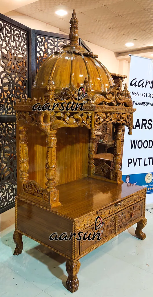 Beautifully Handcrafted Prayer Unit in Teak Wood & High Gloss Finish YT-390-B