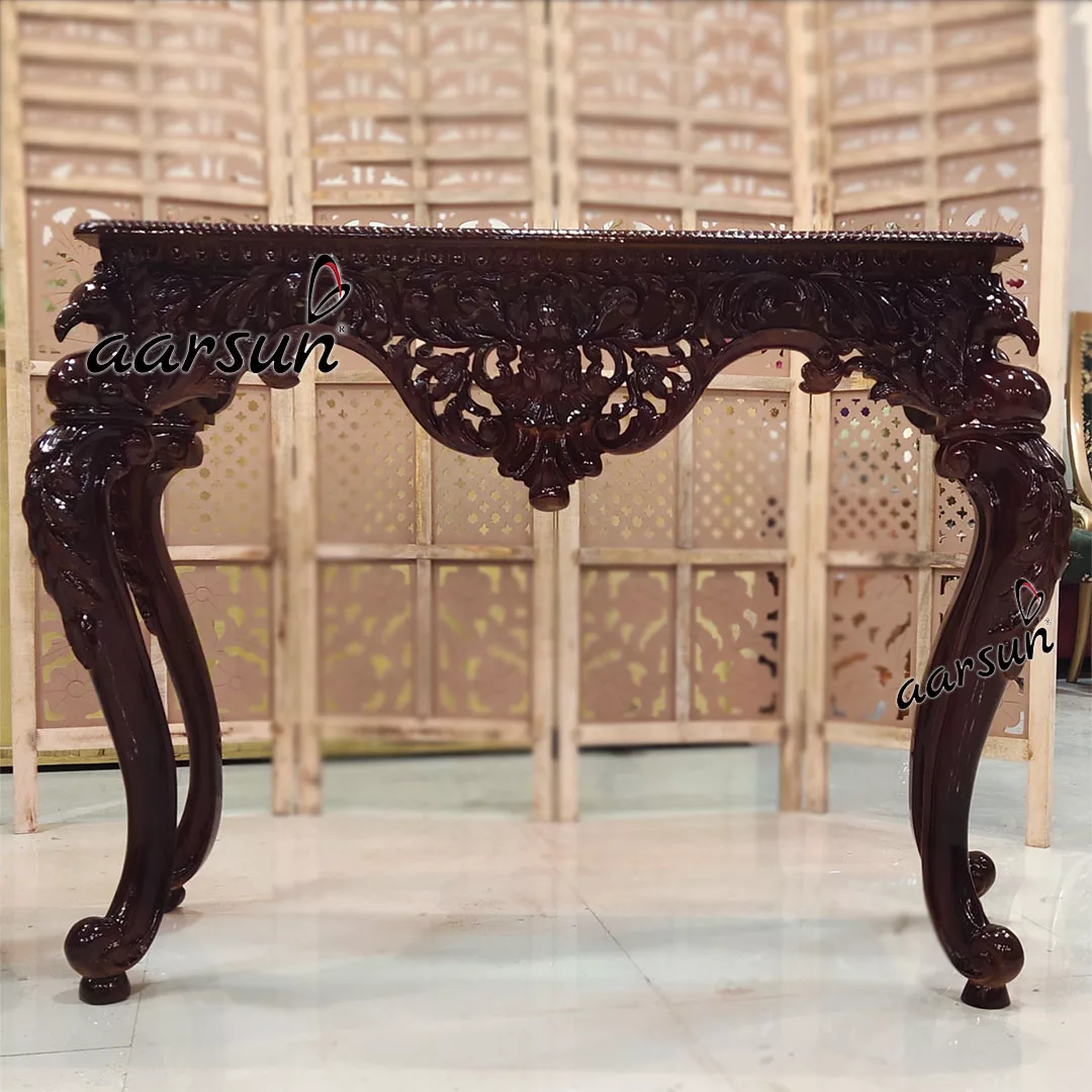 Antique wood console table