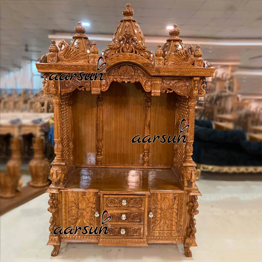 Image for Large Size Temple Handcrafted in Teak with High Gloss Finish