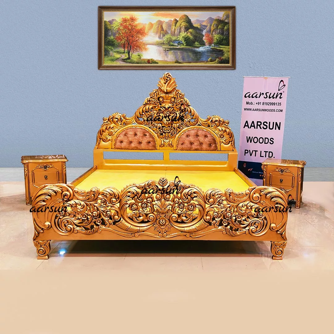 Image for Majestic King Size Golden Bed UH-YT-387