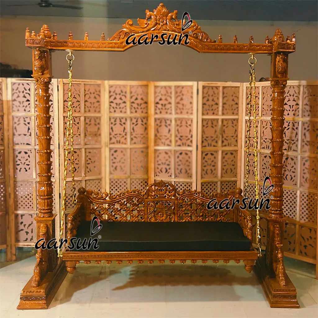 Peacock Design Wooden Swing UH-YT-375