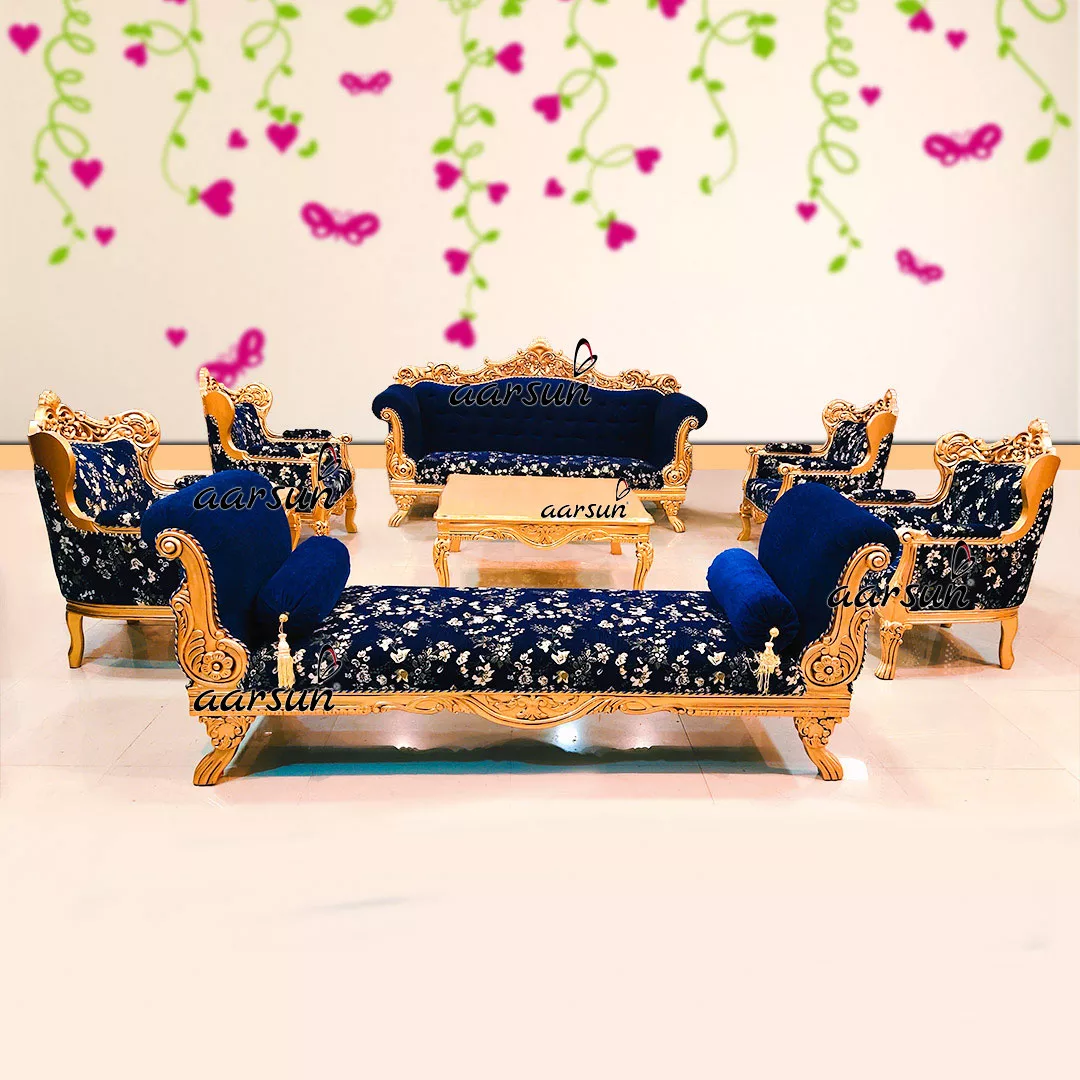 Image for 10 Seater Sofa Set Center Table & 2 Corner Tables Carved in Teak UH-YT-416