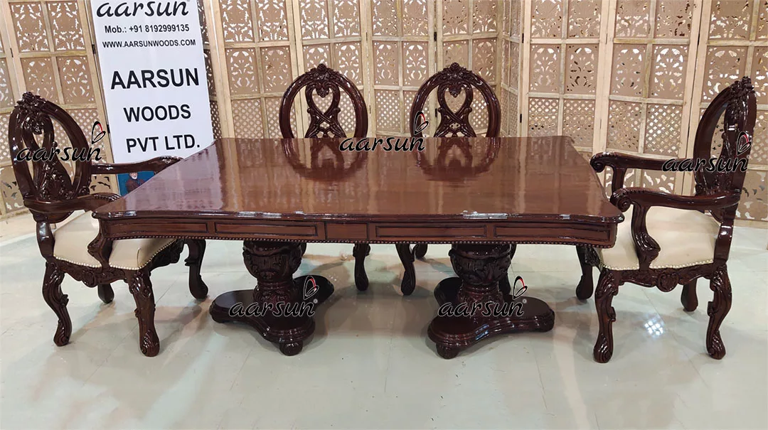 6 Seater Dining Set in Dual Tone Finish-A