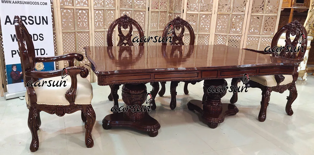6 Seater Dining Set in Dual Tone Finish-C