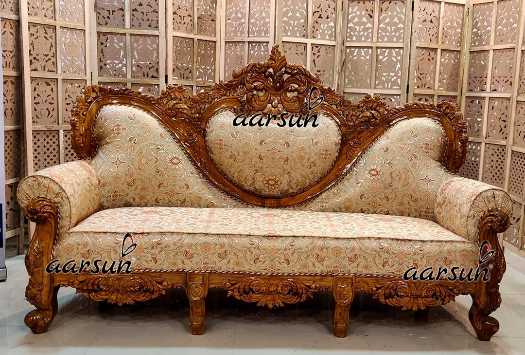 Custom Made Dilwala Sofa Set in Teak Traditional Woodworking-A
