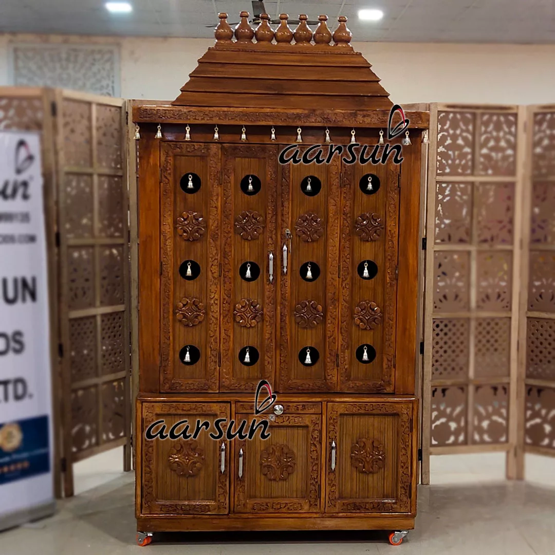 Image for Handcrafted DIY Temple with Doors & Bells UH-YT-400