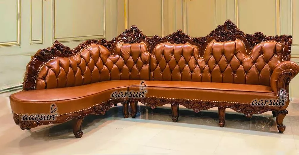 L shape corner sofa leather