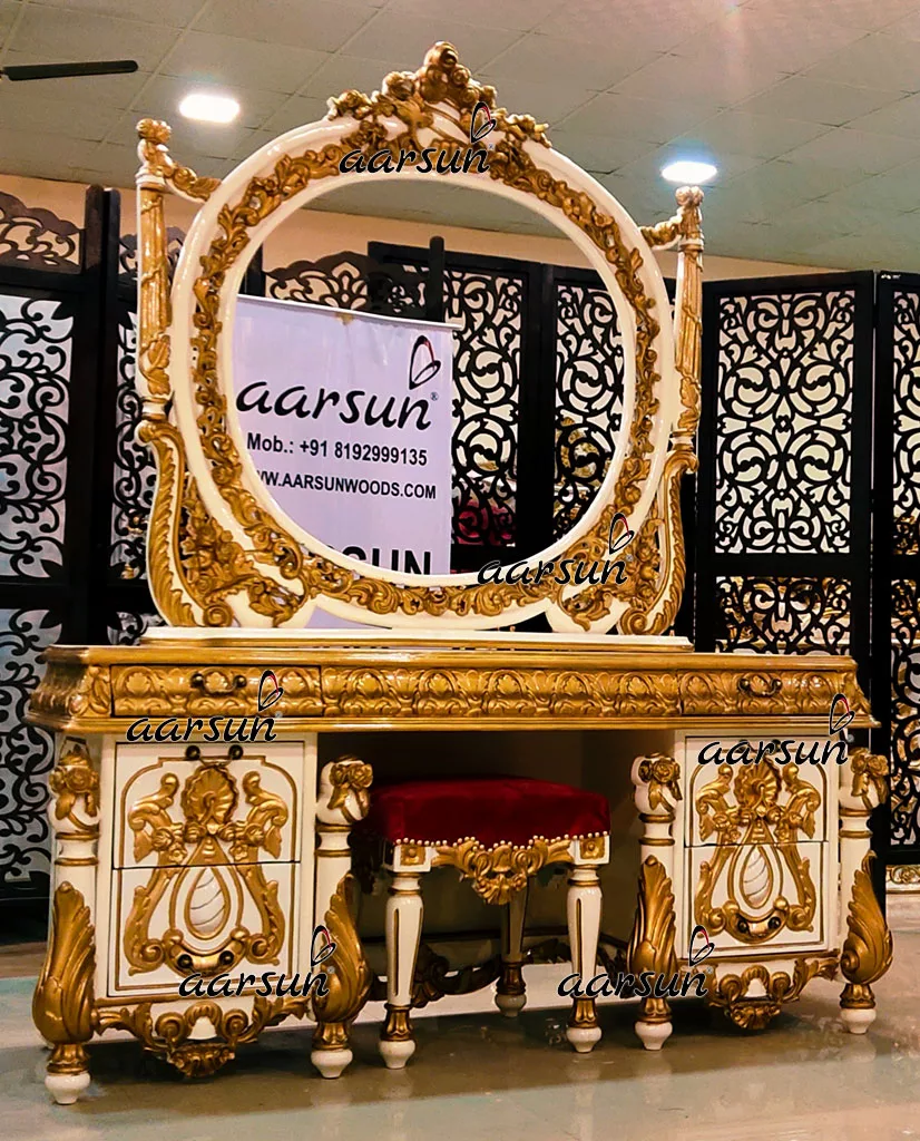 Aarsun Luxury Vanity Dresser with Cushioned Stool-A