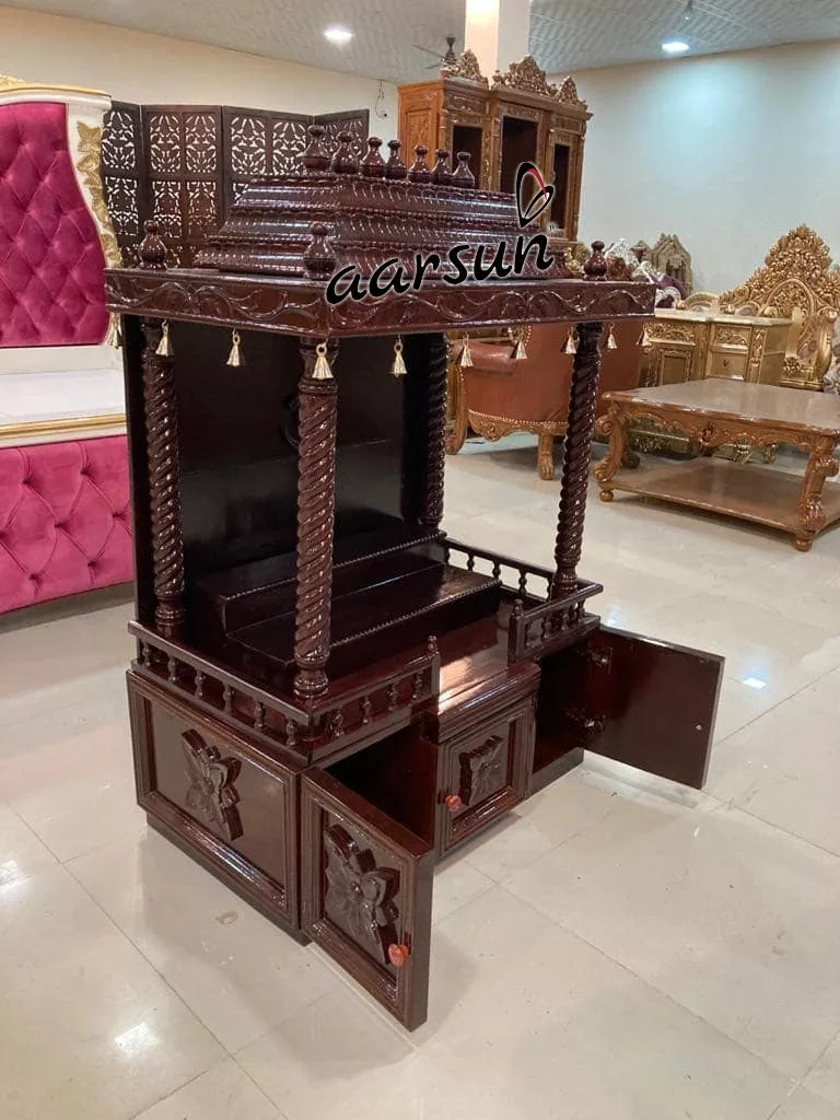 Bells Wooden Temple Pooja Ghar MNDR-0403-A