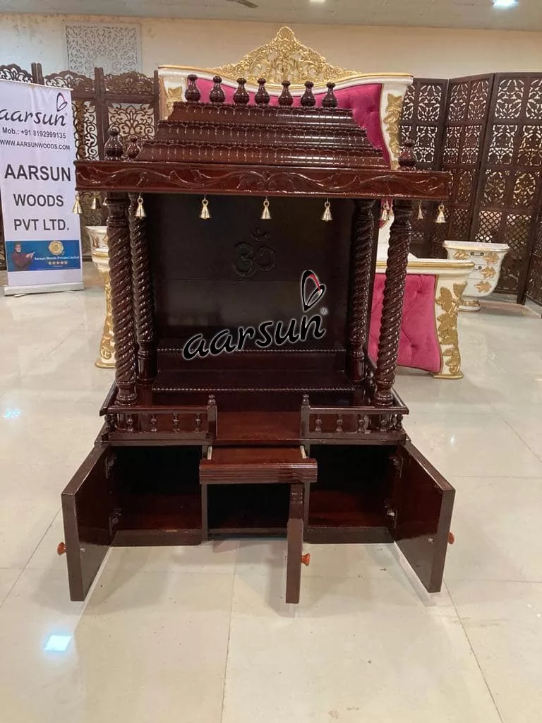 Bells Wooden Temple Pooja Ghar MNDR-0403-B