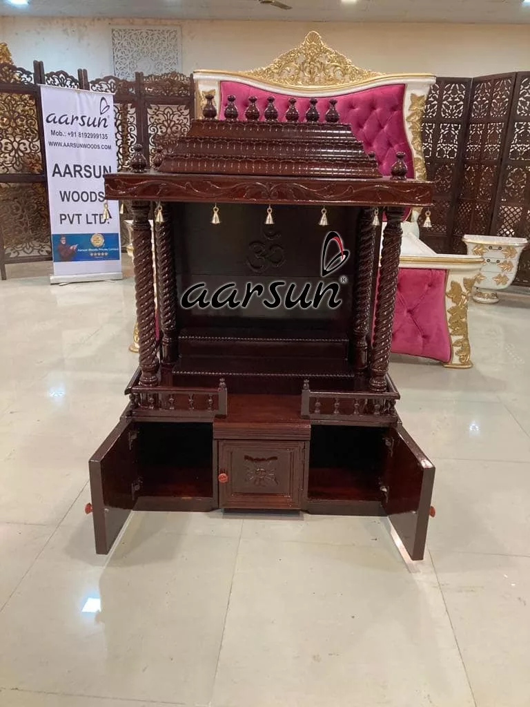 Bells Wooden Temple Pooja Ghar MNDR-0403-D
