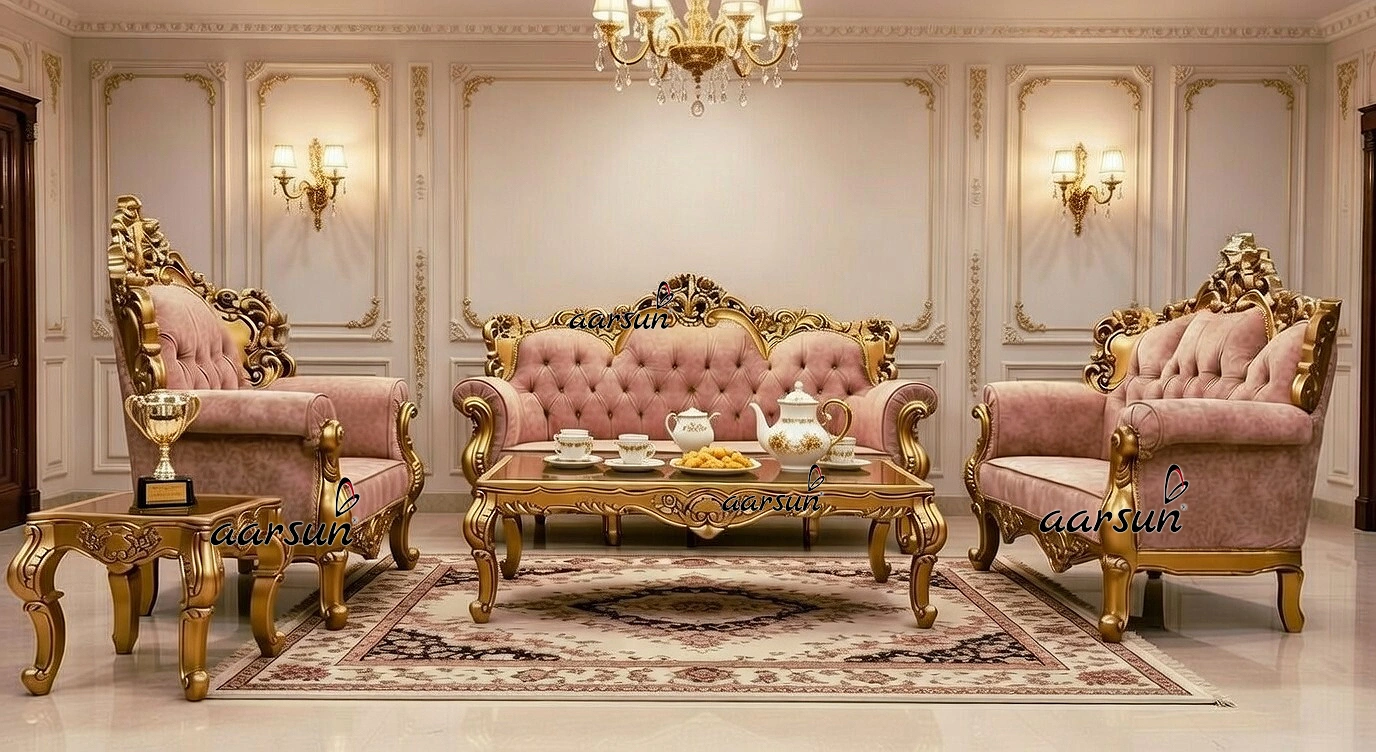 Double Carved Royal Sofa Set 7 Seater YT-456