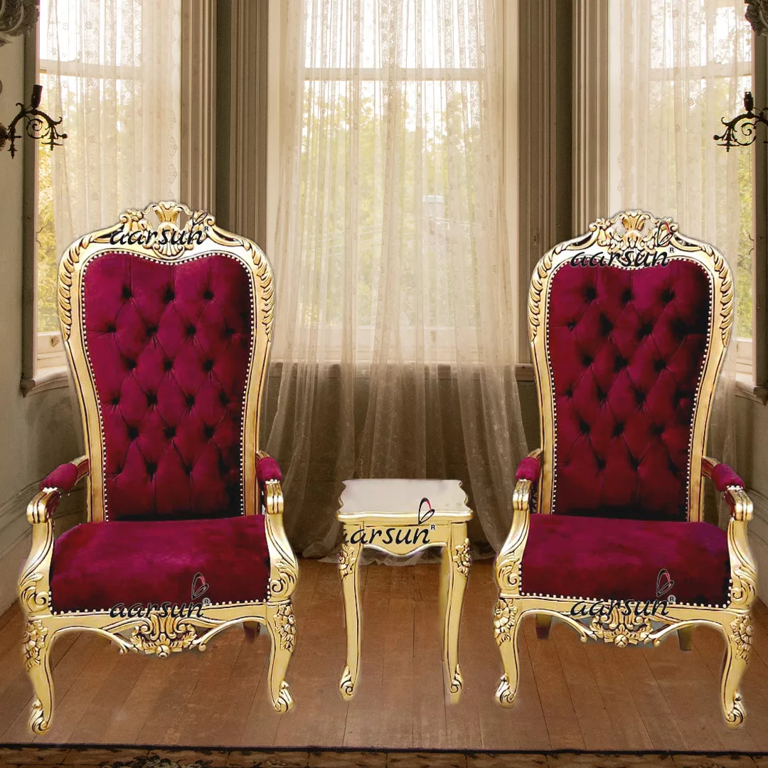 High Back Accent Living Room Gold Chairs