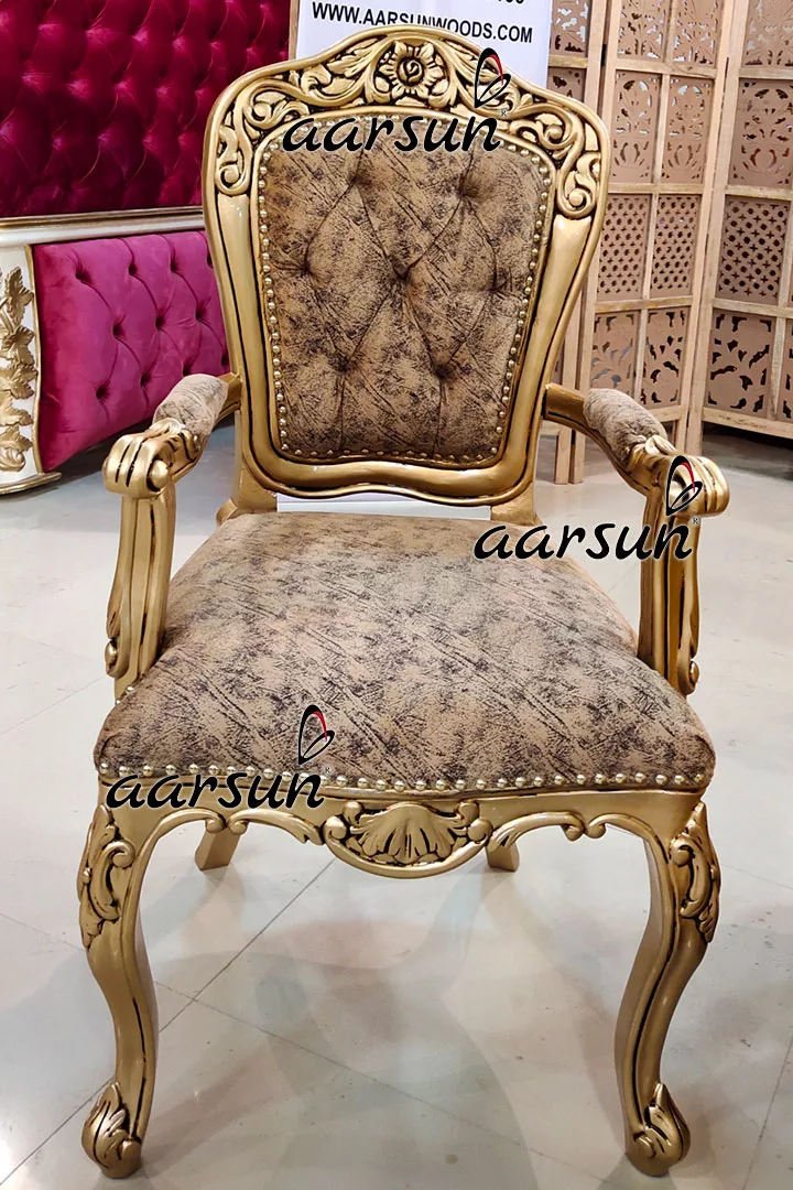 Office Furniture Teak Wood Antique Gold Paint UH-YT-460-B