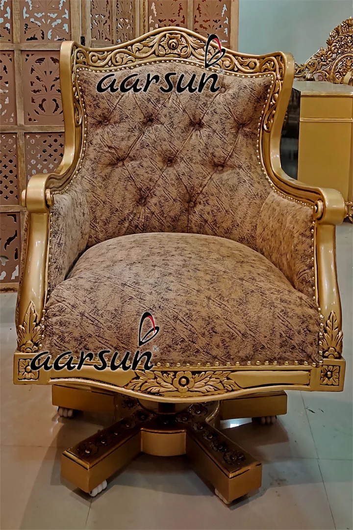 Office Furniture Teak Wood Antique Gold Paint UH-YT-460-C