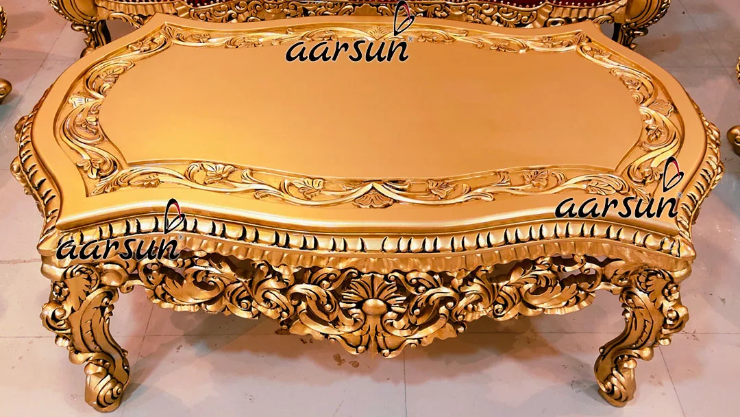 Ultra Royal Sofa Set in Red & Gold-B