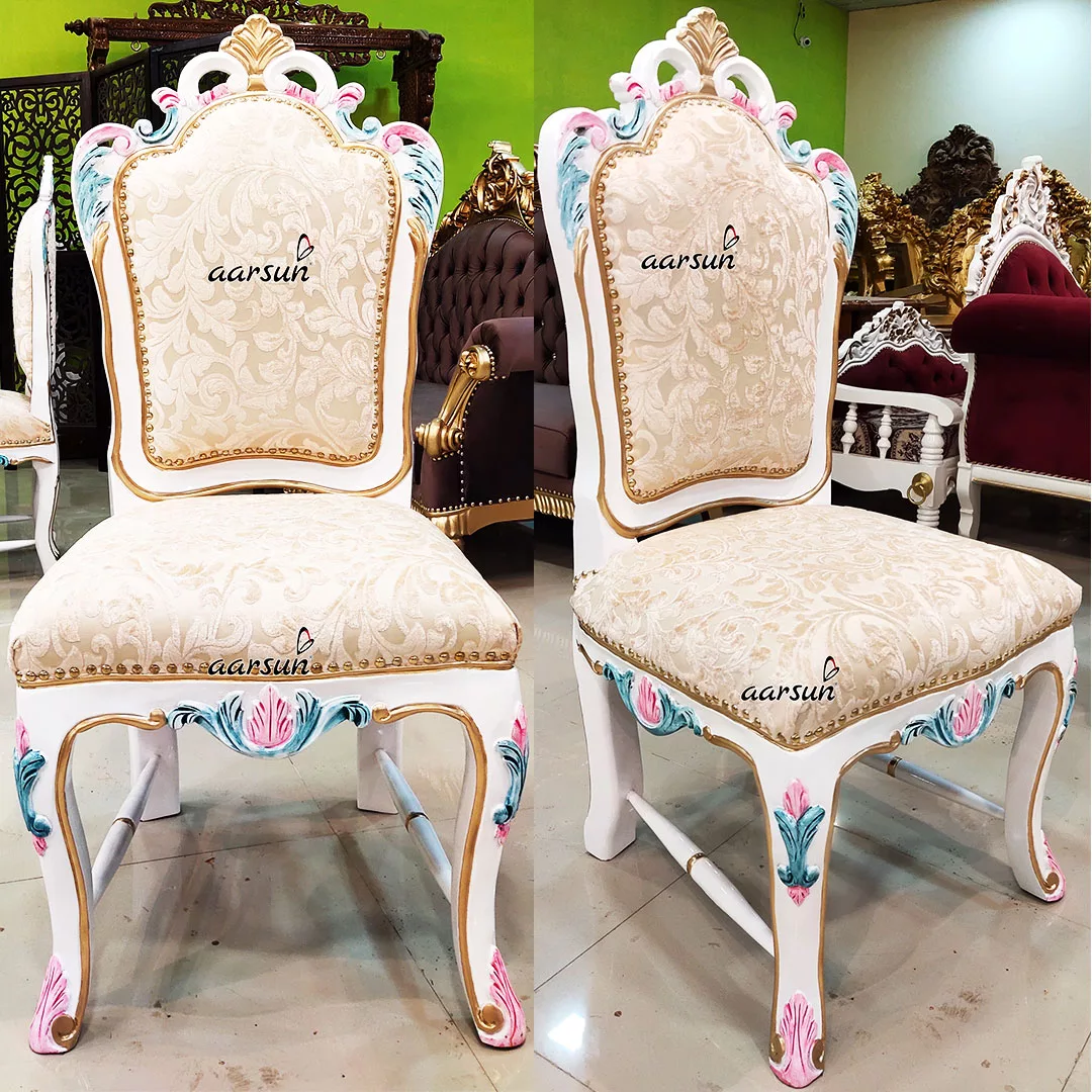 Classy White & Gold Dining Set for 6 UH-YT-472-C