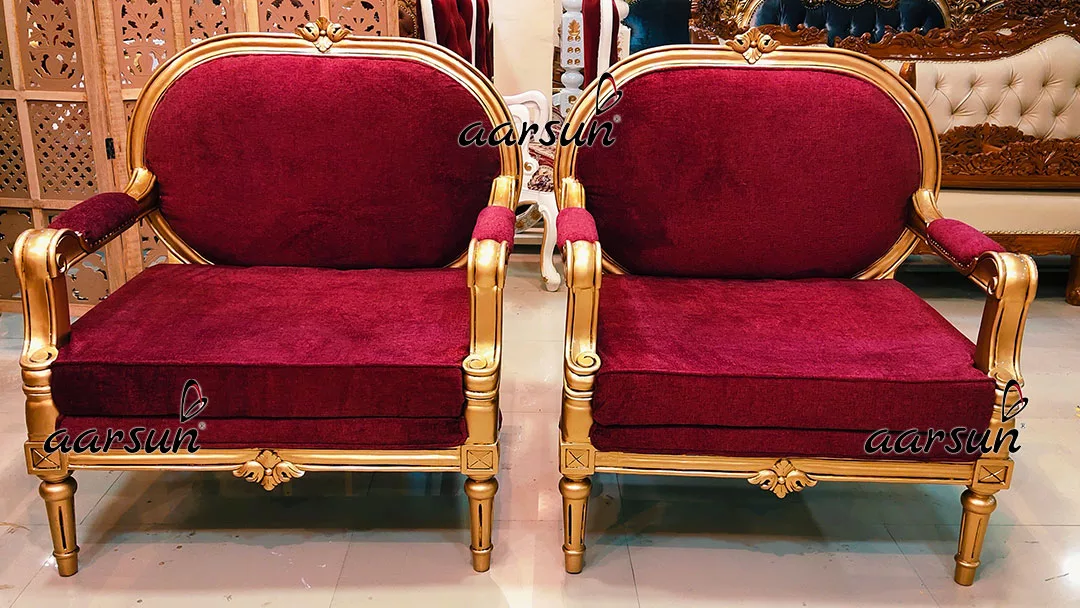 European Concept Royal Sofa Set 7 Seater Antique Gold Finish UH-YT-479-B