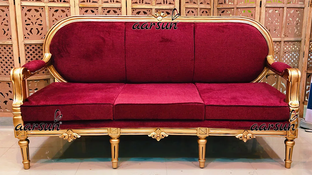 European Concept Royal Sofa Set 7 Seater Antique Gold Finish UH-YT-479-C
