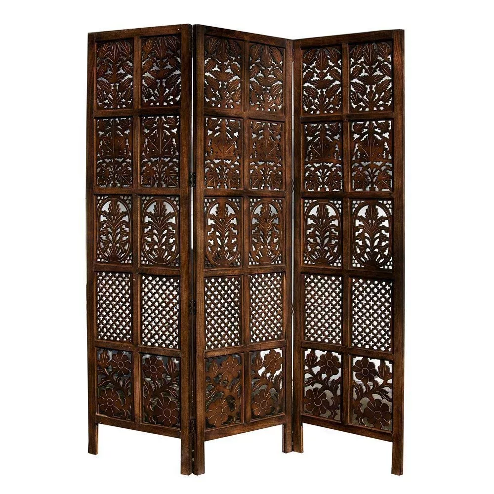 Designer Room Divider 3 Panel in Mango Wood & MDF