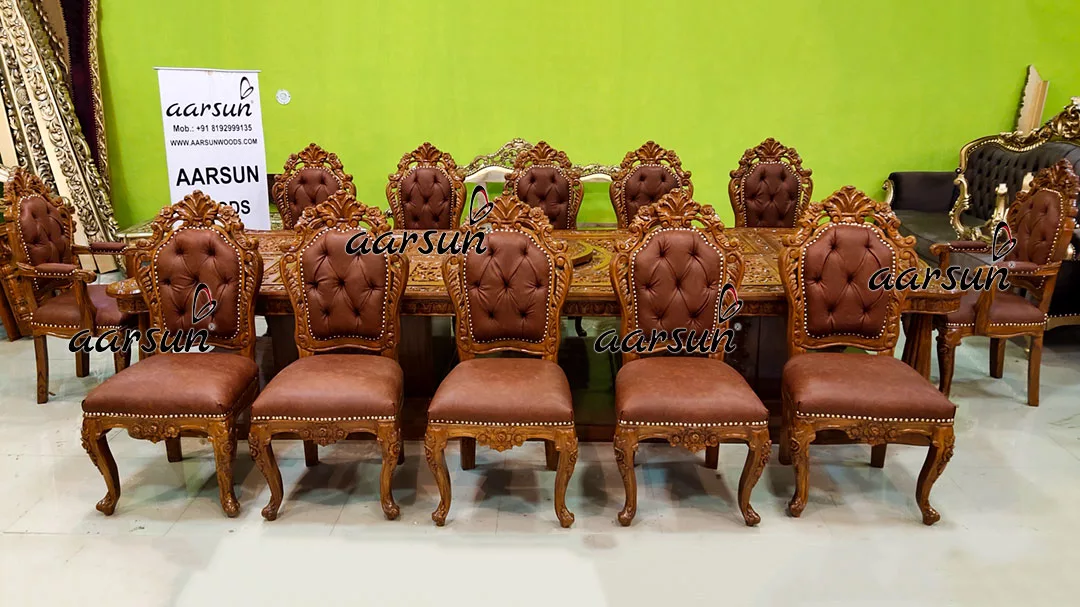 12 Seater Designer Dining Sets in Teak Wood UH-YT-495