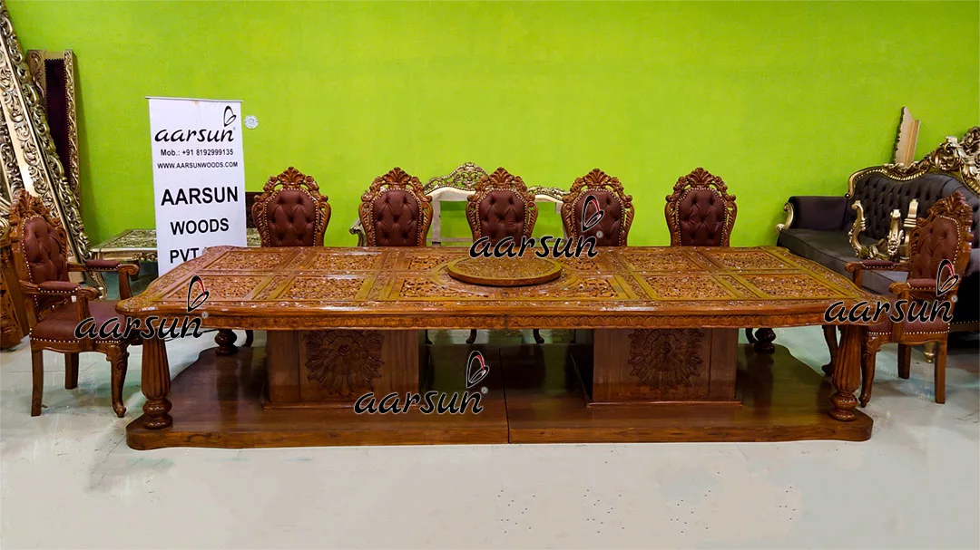12 Seater Designer Dining Sets in Teak Wood UH-YT-495