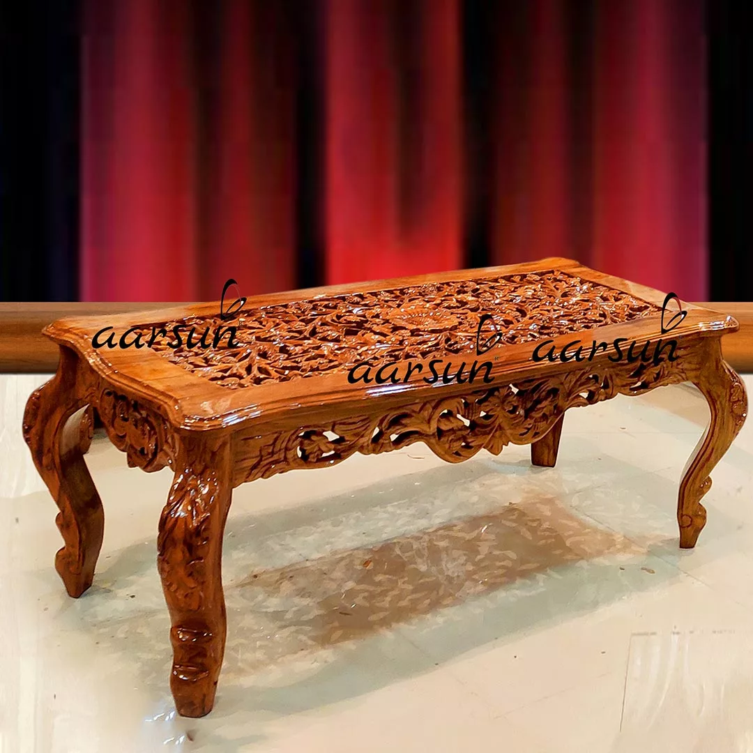 Aarsun Carved Wood Center Table-A